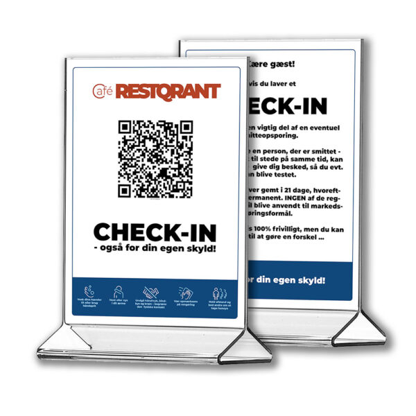 RestQR tablestands - smitteopsporing digital registrering